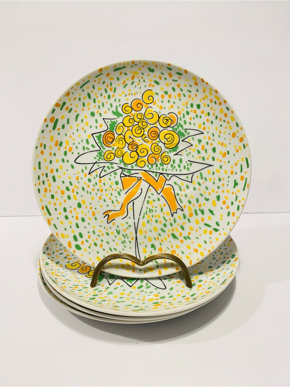 Forever Thine Gloria Vanderbilt Set of 4 Snack Plates 8.5”Diameter